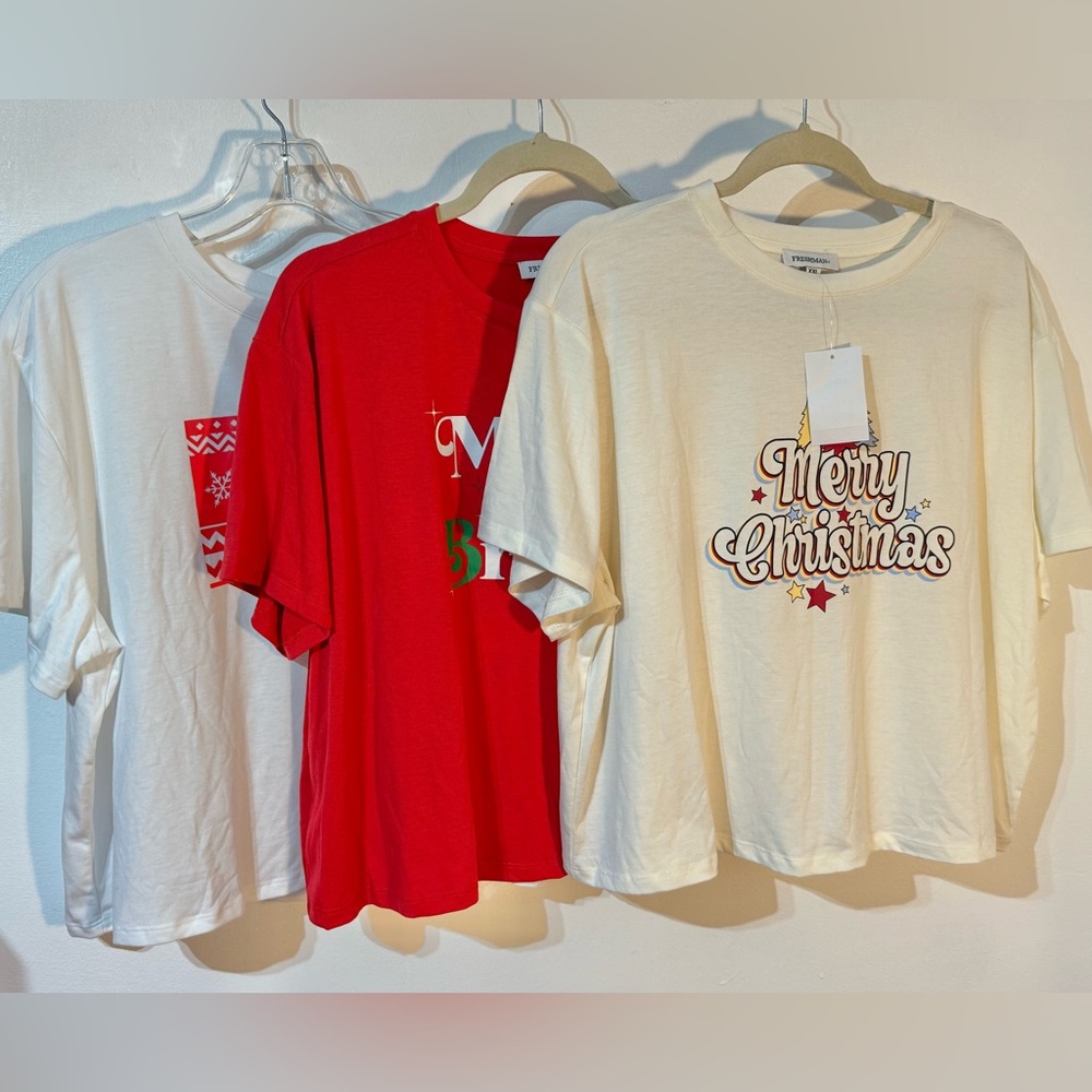 3)Freshman 1996 Holiday Christmas season Graphic crop T-Shirt juniors size XXL